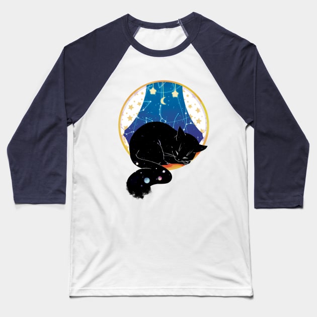 Black cat - The world Baseball T-Shirt by Kukupon